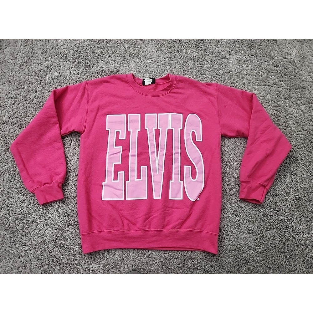 Elvis Presley Graceland Sweatshirt Womens S Pink Pullover Rock & Roll Music